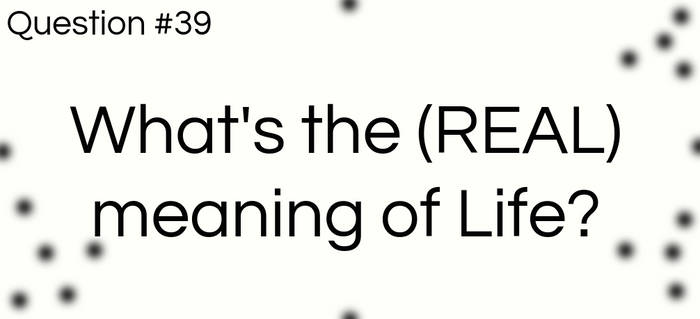 Question 39: What's the (REAL) meaning of Life?