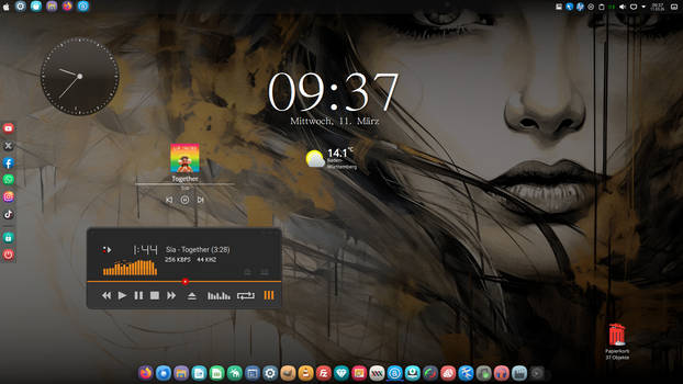 KDE Plasma Clock ++  for Rainmeter - Foxxx Player