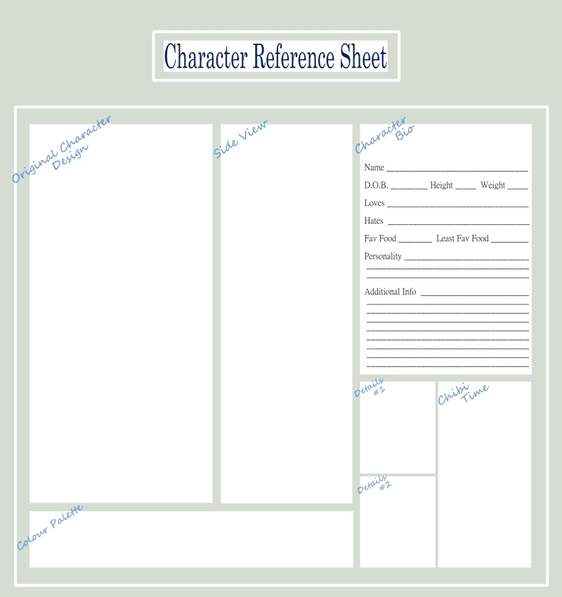 character reference sheet