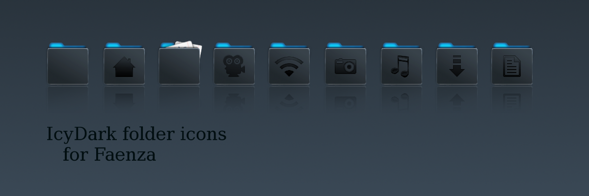 IcyDark Folder icons for Faenza