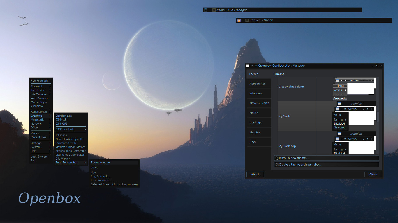 Openbox theme IcyBlack