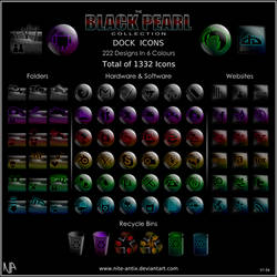 Black Pearl Dock Icons Set by NiTE-ANTiX, visual art