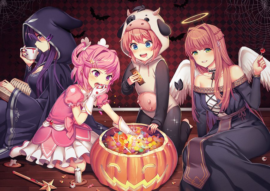 DDLC Halloween edition by SarventeDemon111 on DeviantArt