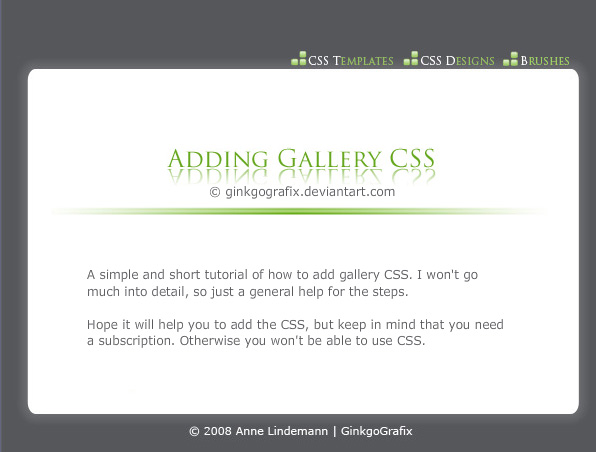 .:Adding Gallery CSS