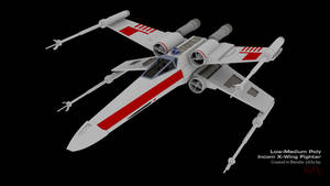 X-Wing Fighter Low Poly Blender 3D Model