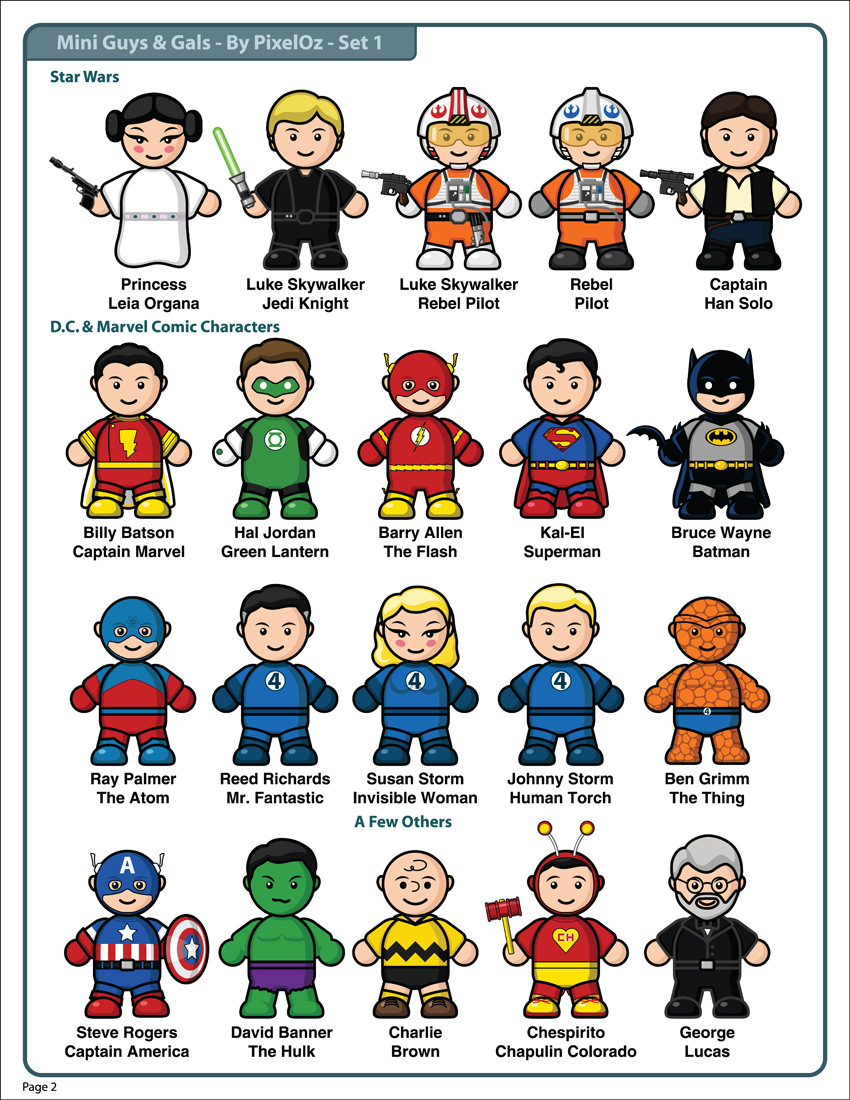 Mini-Guys And Gals Clipart Set 1 by PixelOz