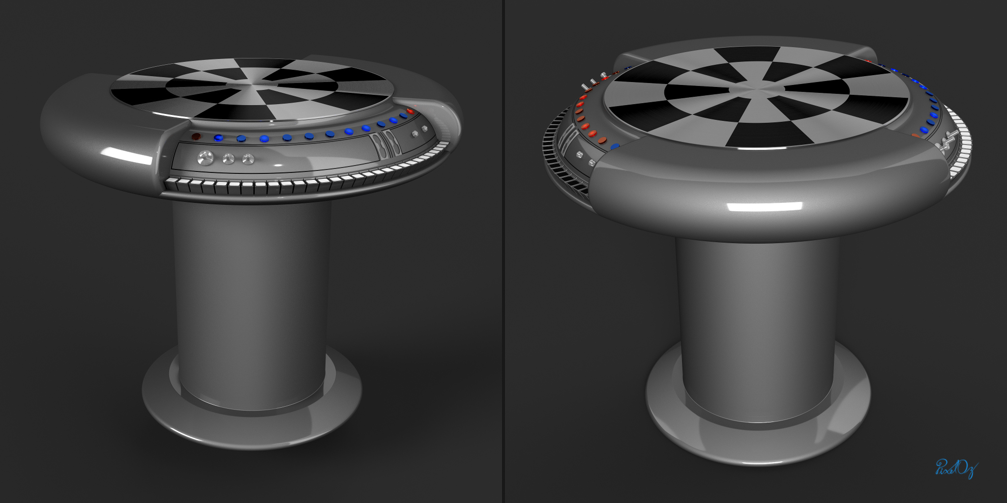 Star Wars Dejarik Holochess Table Blender 3D Model