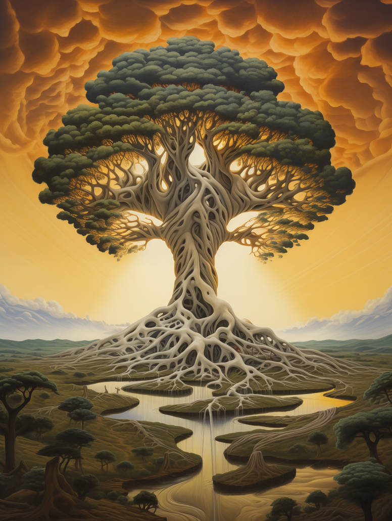 Landscape Featuring a Giant Ancient Tree by Nafi779 on DeviantArt