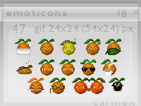 Emoticons 18 - oranges