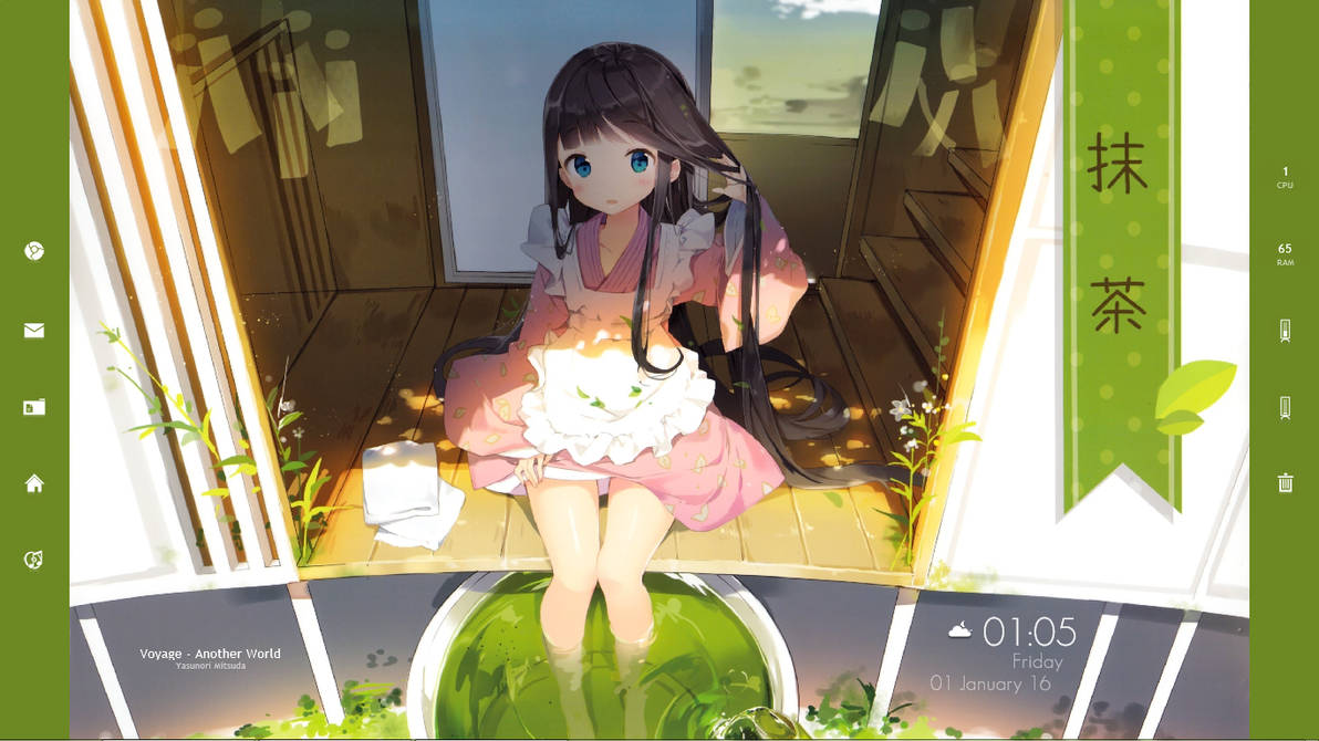 Green Tea Anime girl Rainmeter by Iroaseta on DeviantArt