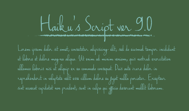 Haiku's Script - Unicode Font - updated ver 8.0