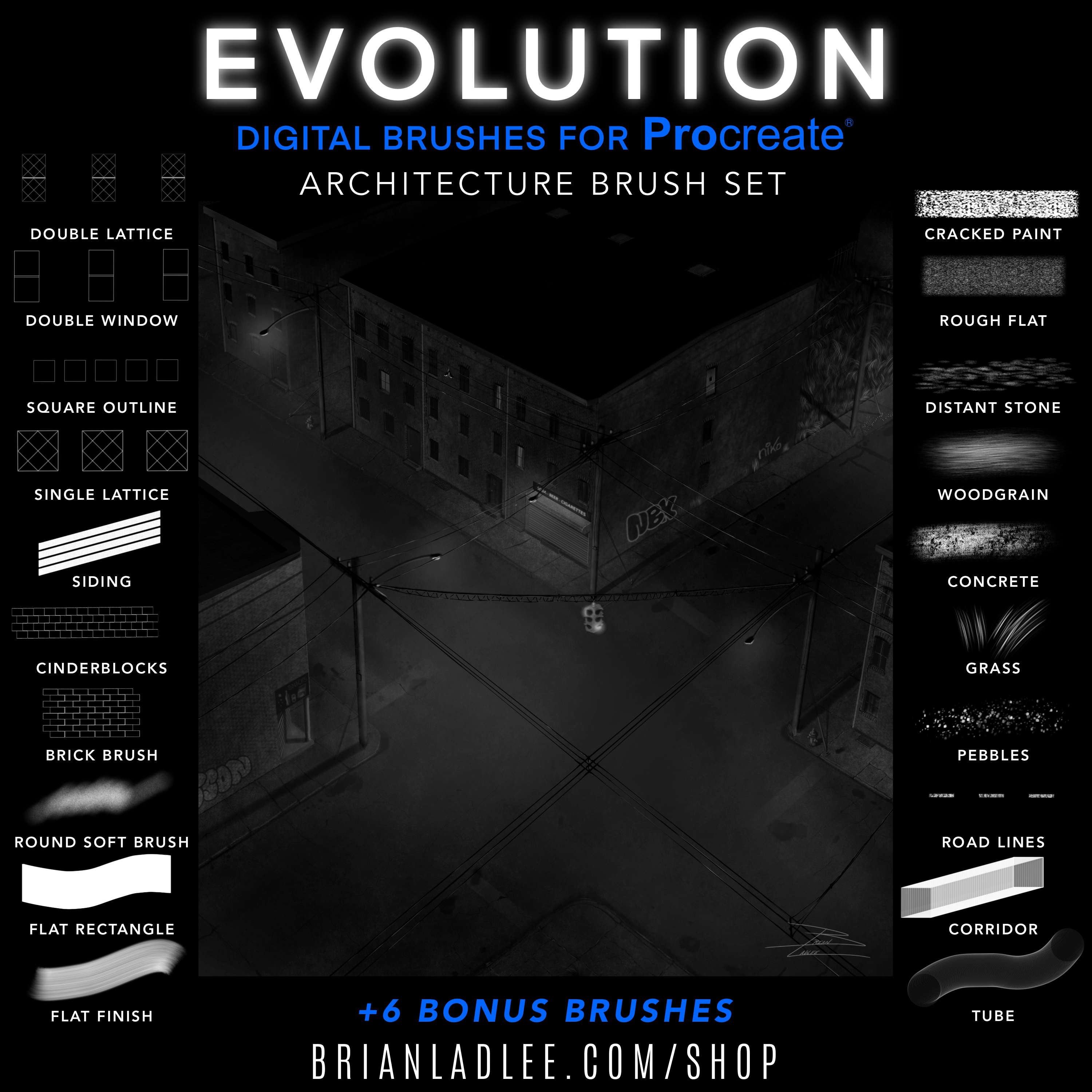 Evolution Architecture Brush Set for Procreate by BrianLadleeInk on ...