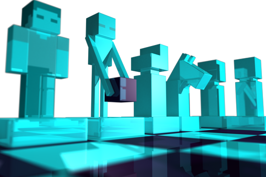 Minecraft Chess set, Cam4 render