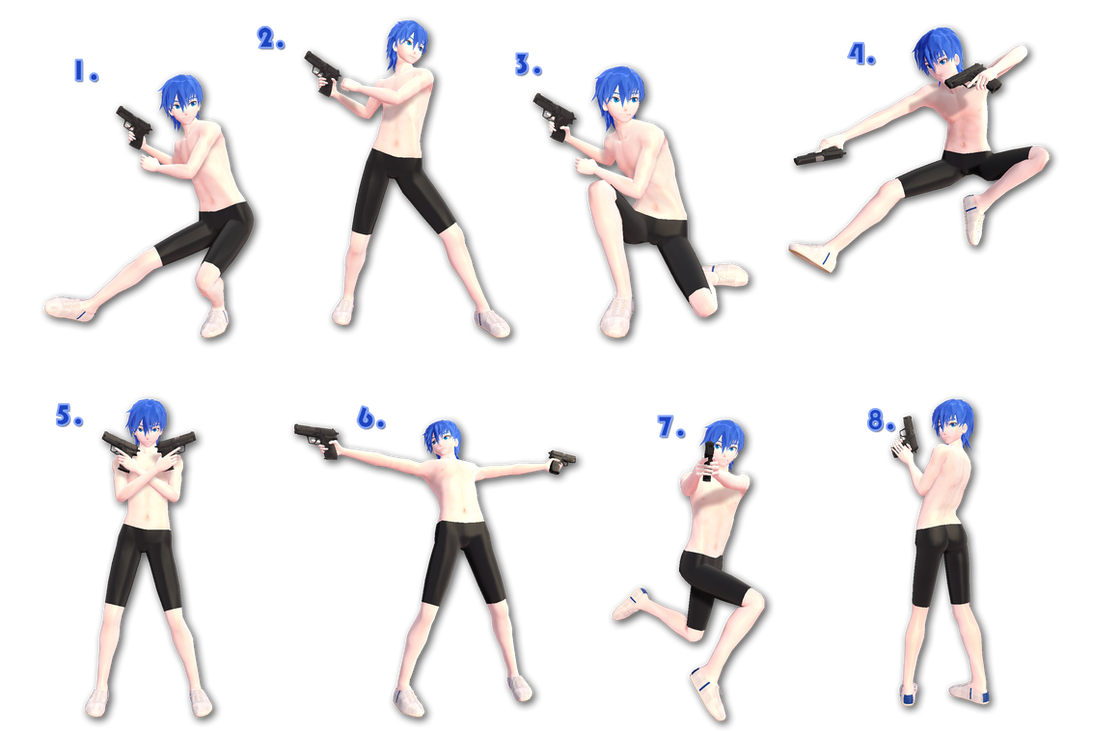 [MMD] Gun Pose Pack - DL by Snorlaxin on DeviantArt