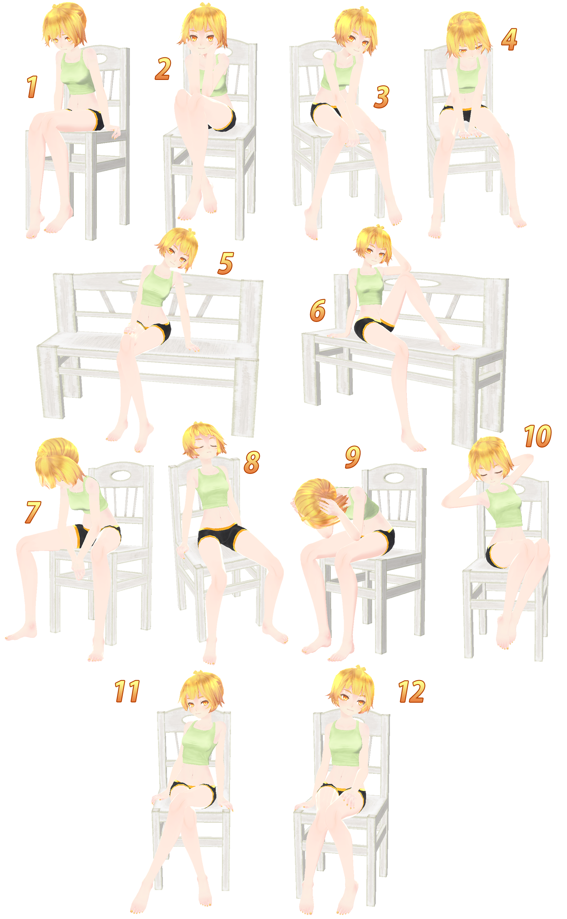 [MMD] Sitting Pose Pack - DL by Snorlaxin on DeviantArt