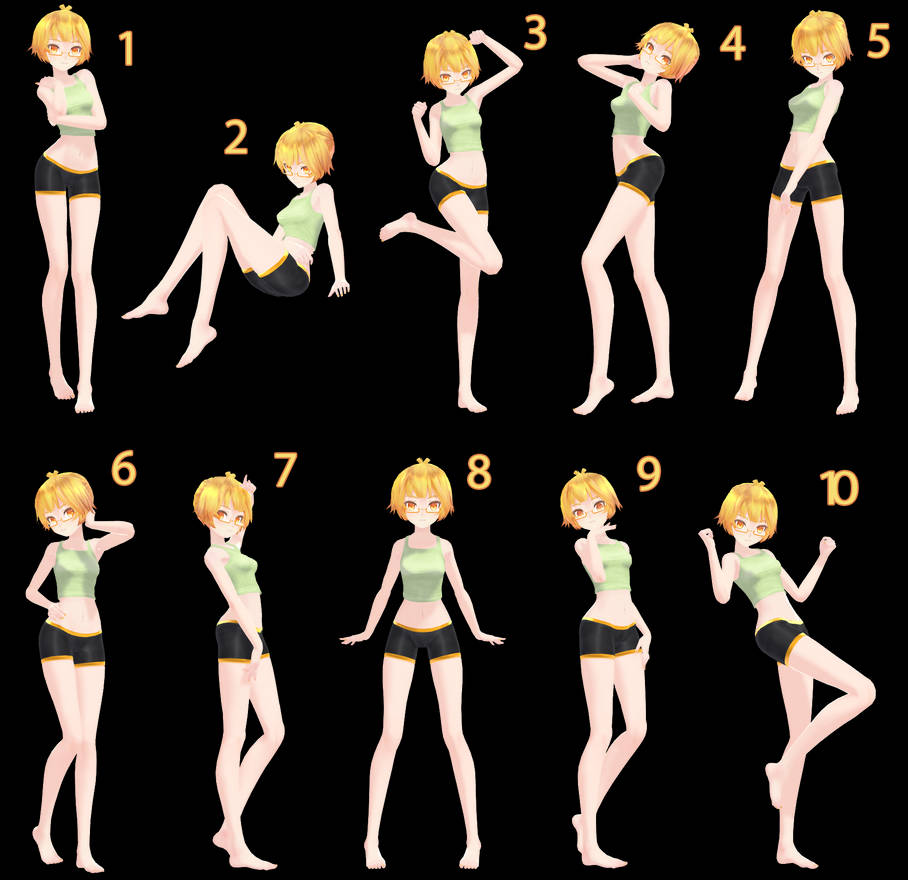 [MMD] Pose Pack 5 - DL (NO IK SUPPORT) by Snorlaxin on DeviantArt