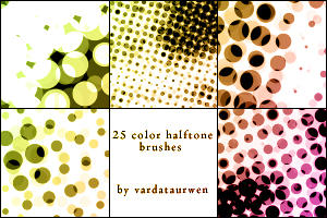 Color halftone brushes