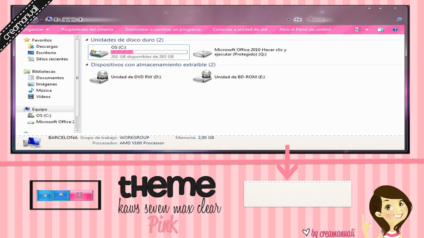 theme aero pink