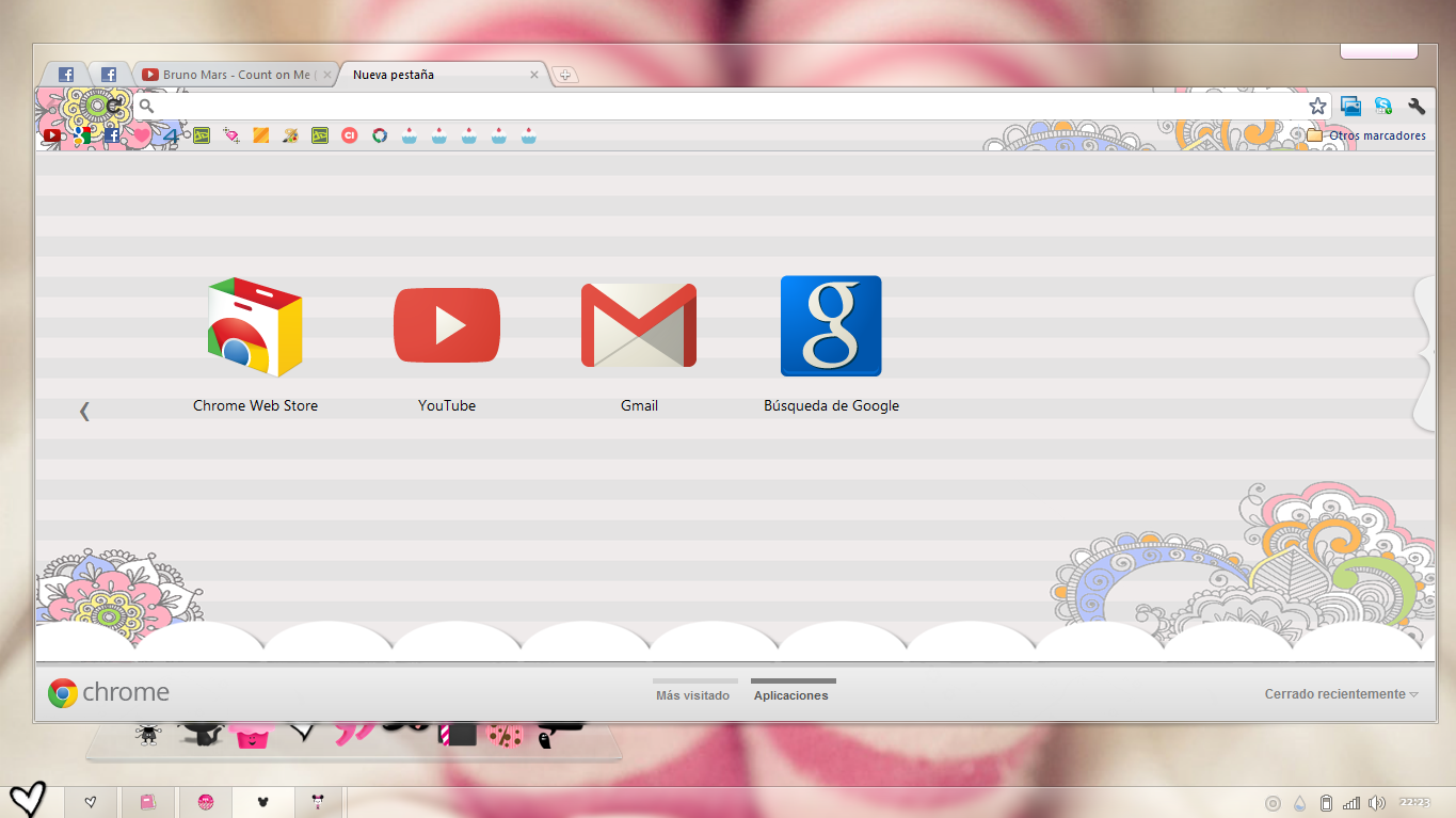 theme google chrome gris flowers by me