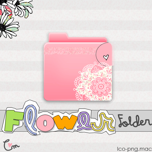 Folder Pink Flowers png-ico-Mac OS x icon