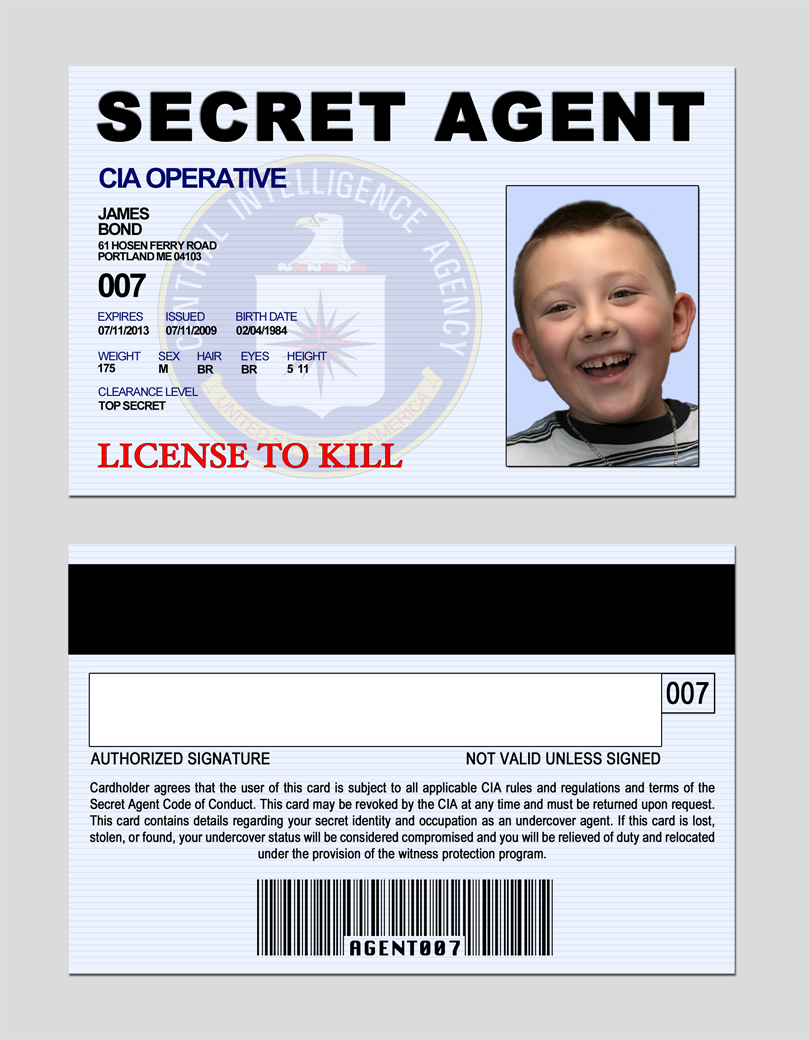 Secret Agent ID by Zedarean on DeviantArt For Spy Id Card Template