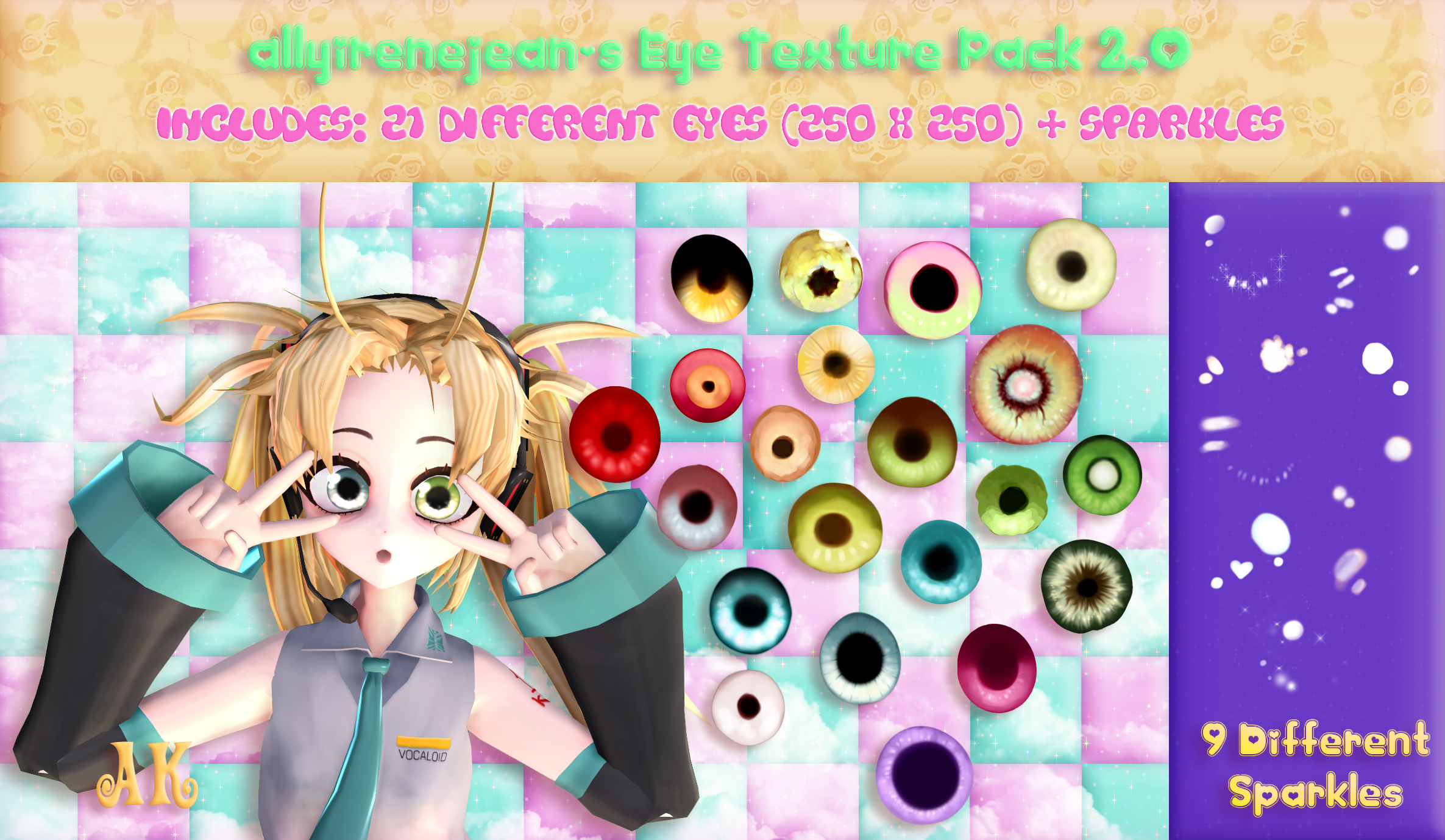[MMD] allyirenejean's Eye Texture Pack 2.0 + DL!