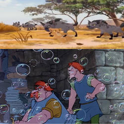 Sir Ector and Sir Kay see Kiara captured by hyenas