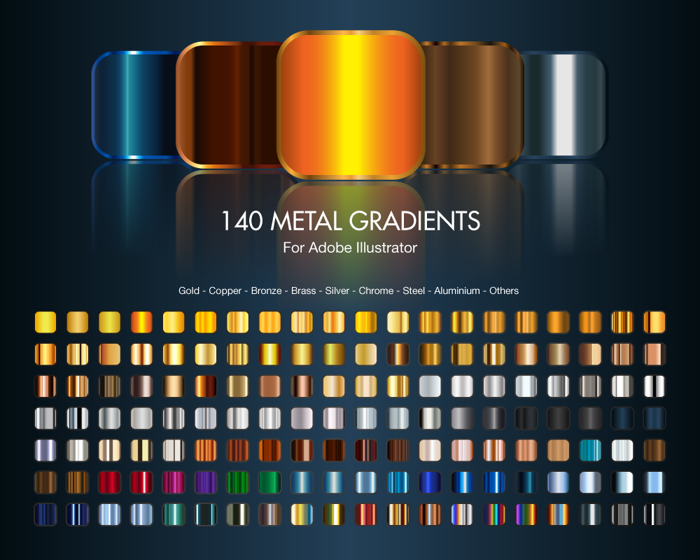 Illustrator Metal Gradients