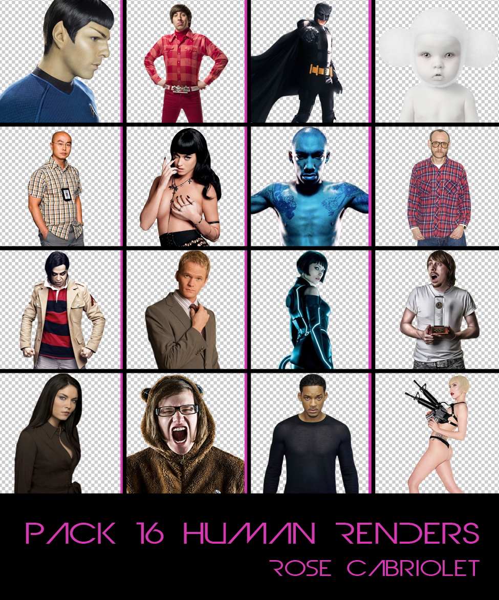 Pack 16 Human Renders by RoseCabriolet on DeviantArt