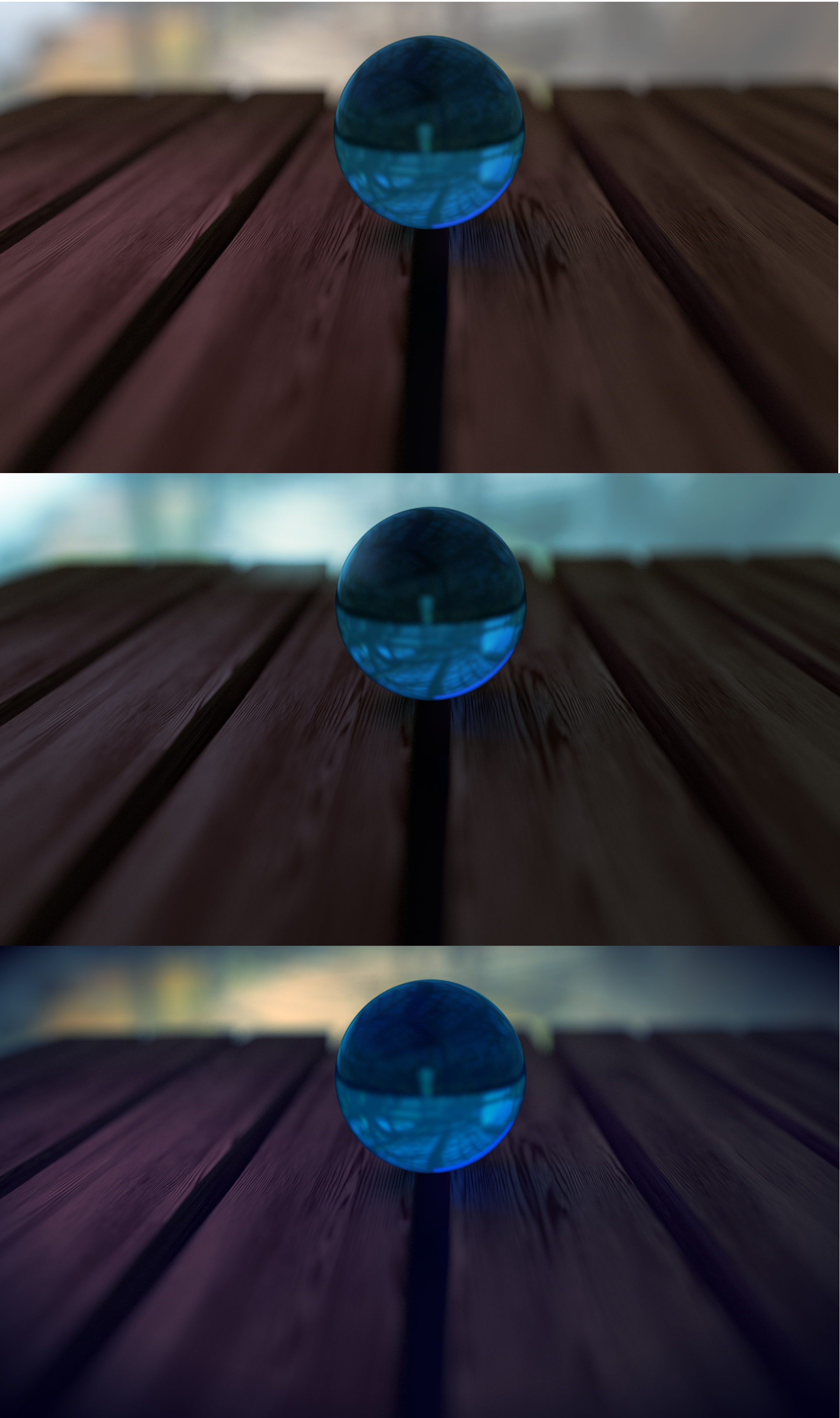 Sphere on Planks