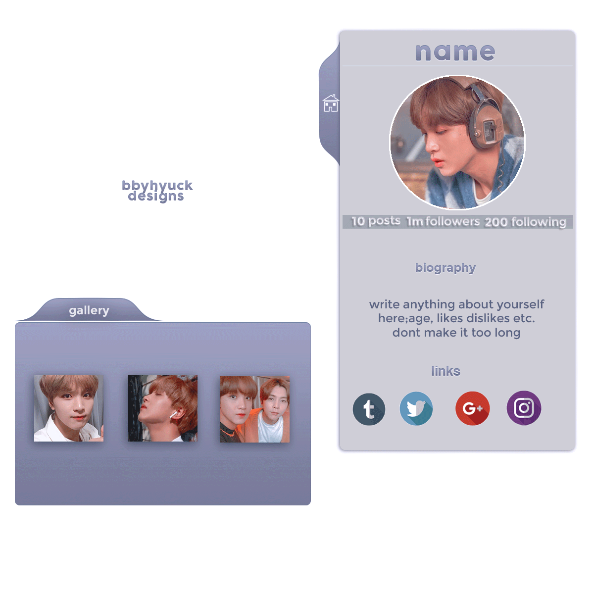 Profile template .psd by bbyhyuck on DeviantArt