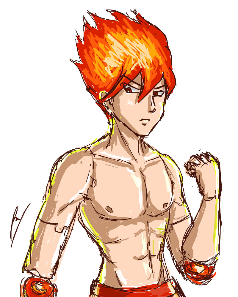 Pyro Human Pyro Man unarmored by borockman on DeviantArt