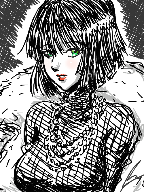 Fubuki with turtleneck sweater