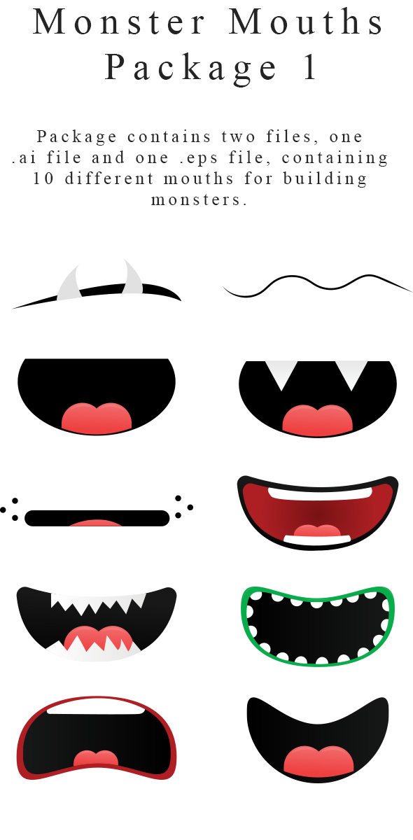 Monster Mouths Pack 1 by opreadorin1 on DeviantArt