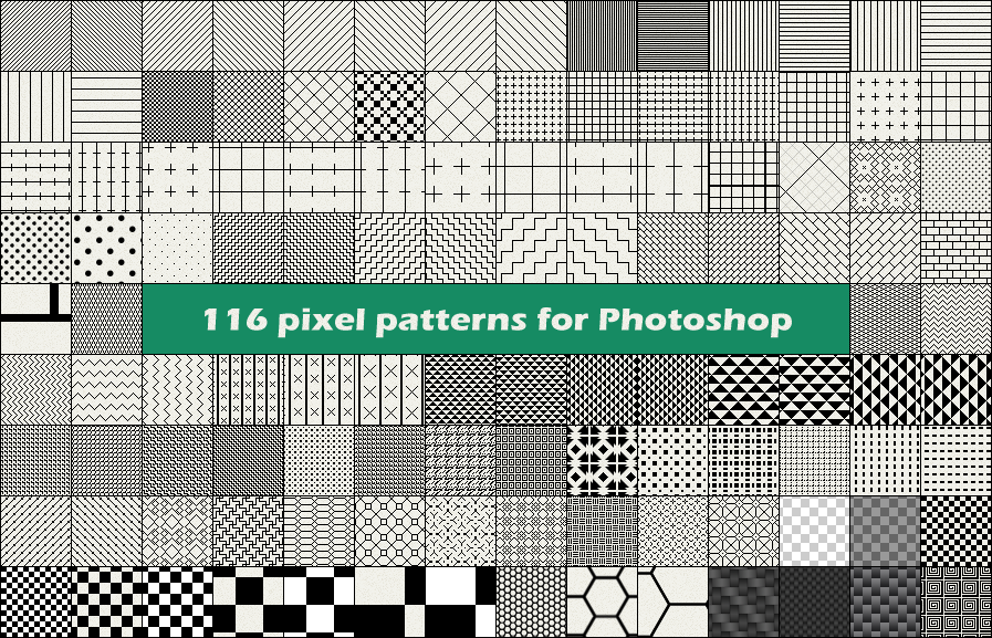 116 pixel patterns for Photoshop