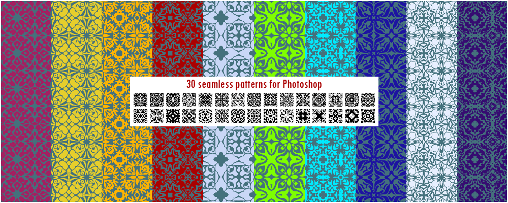 30 seamless patterns for Photoshop pack 2 by CIRQUAN