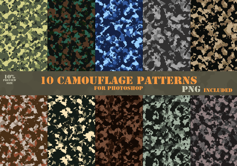 10 Camouflage Patterns by CIRQUAN