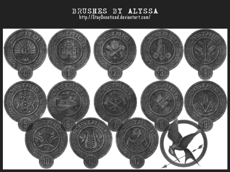 Hunger Games Brushes (3) - District Seals