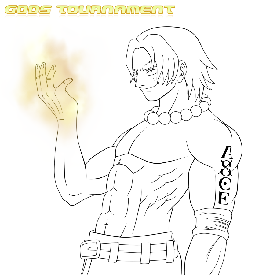 LINEART  Portgas D. Ace (One Piece) by Yazuda on DeviantArt