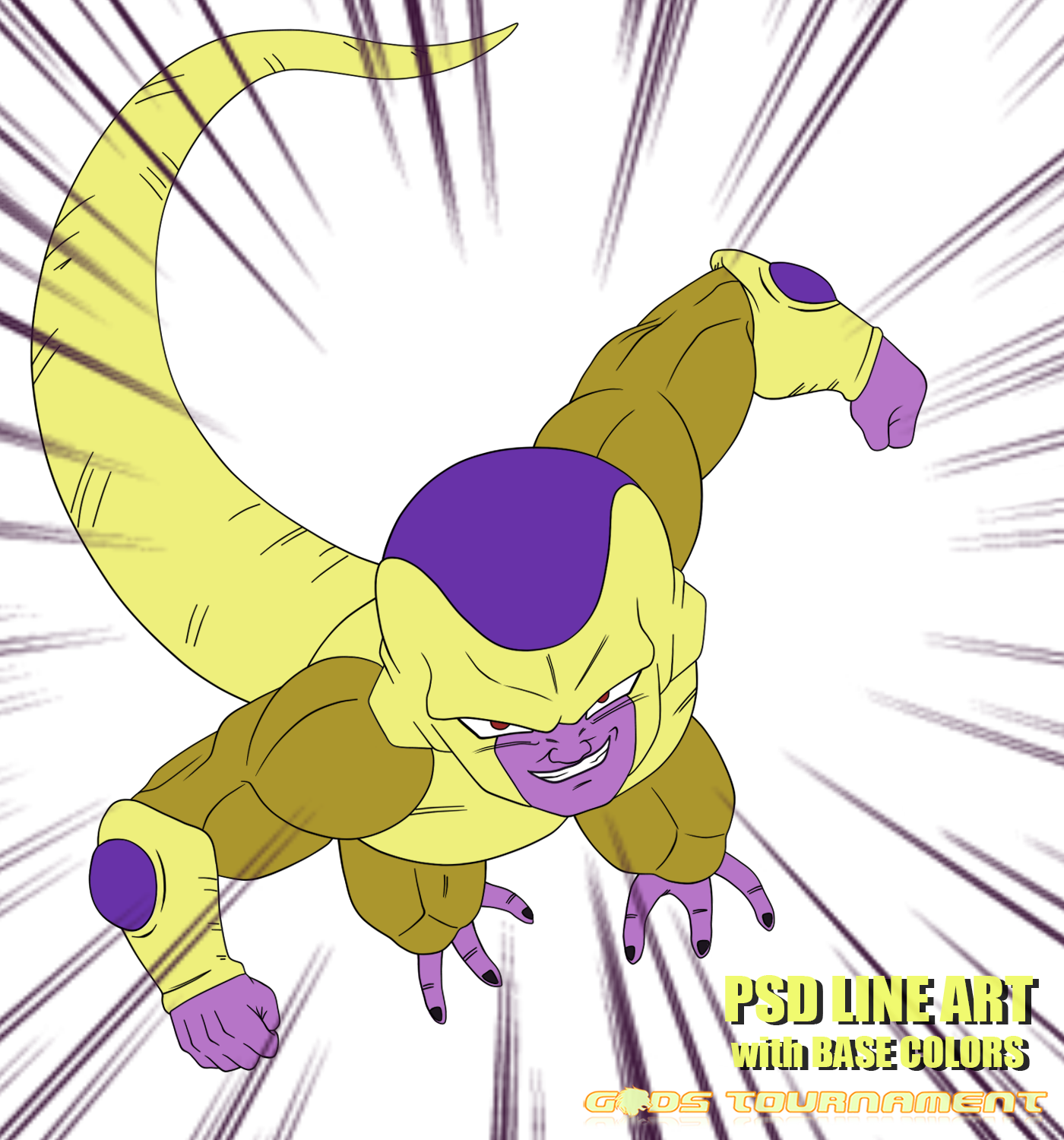 PSD LINE ART - Golden Frieza (Fukkatsu No F)