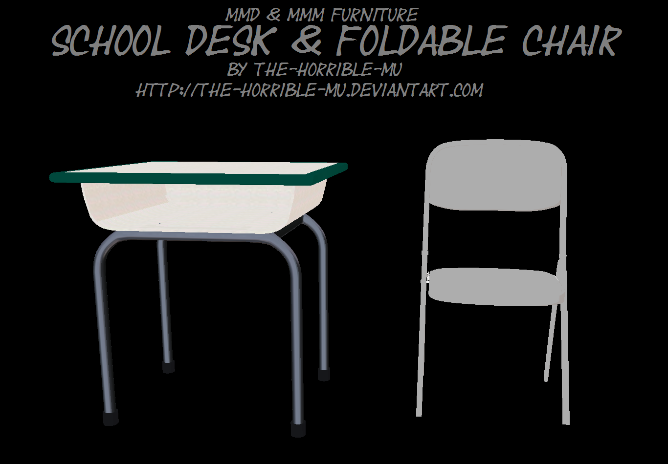 [MMD + M3 Furniture] School Desk and Chair + DL