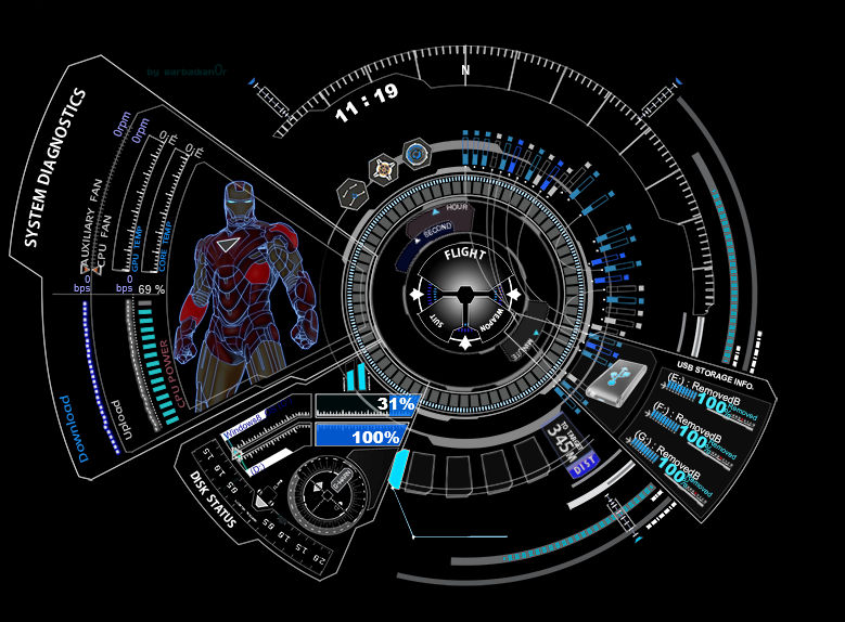 Iron Man HUD Jarvis Blue 1.0 by Mitra0000 on DeviantArt