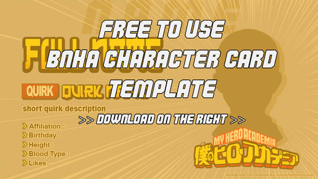 [ BNHA ] F2U Character Card Template