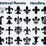 Medieval flowers Heraldry shapes