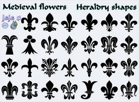 Medieval flowers Heraldry shapes