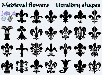 Medieval flowers Heraldry shapes