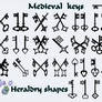 Medieval keys  Heraldry shapes