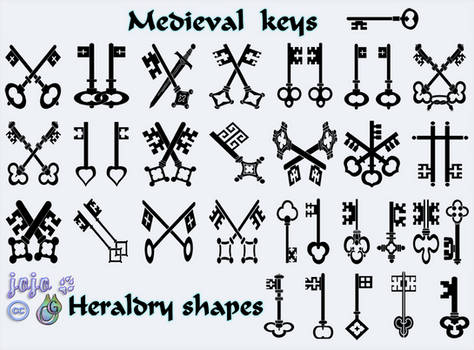 Medieval keys  Heraldry shapes