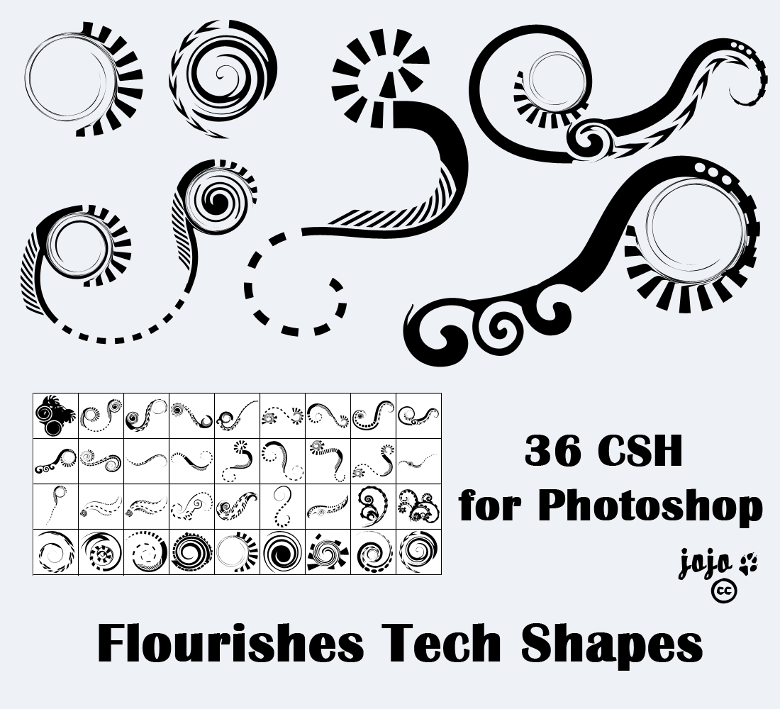 Flourishes Tech Shapes