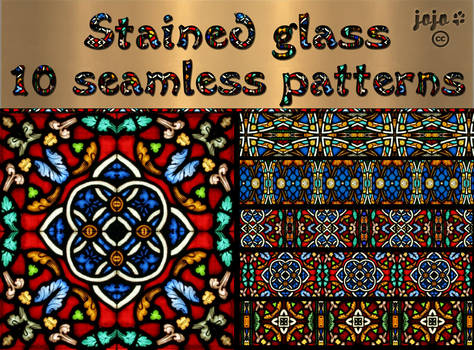 Stained glass seamless patterns